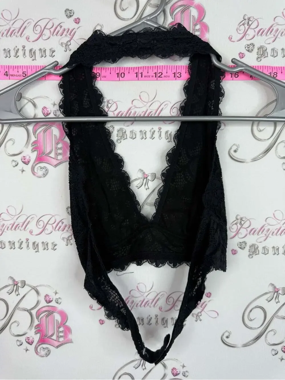 Black Lace Halter Bralette - Women Intimates & Sleepwear